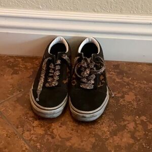 Vans Black Kids Sneakers with Patterned Laces